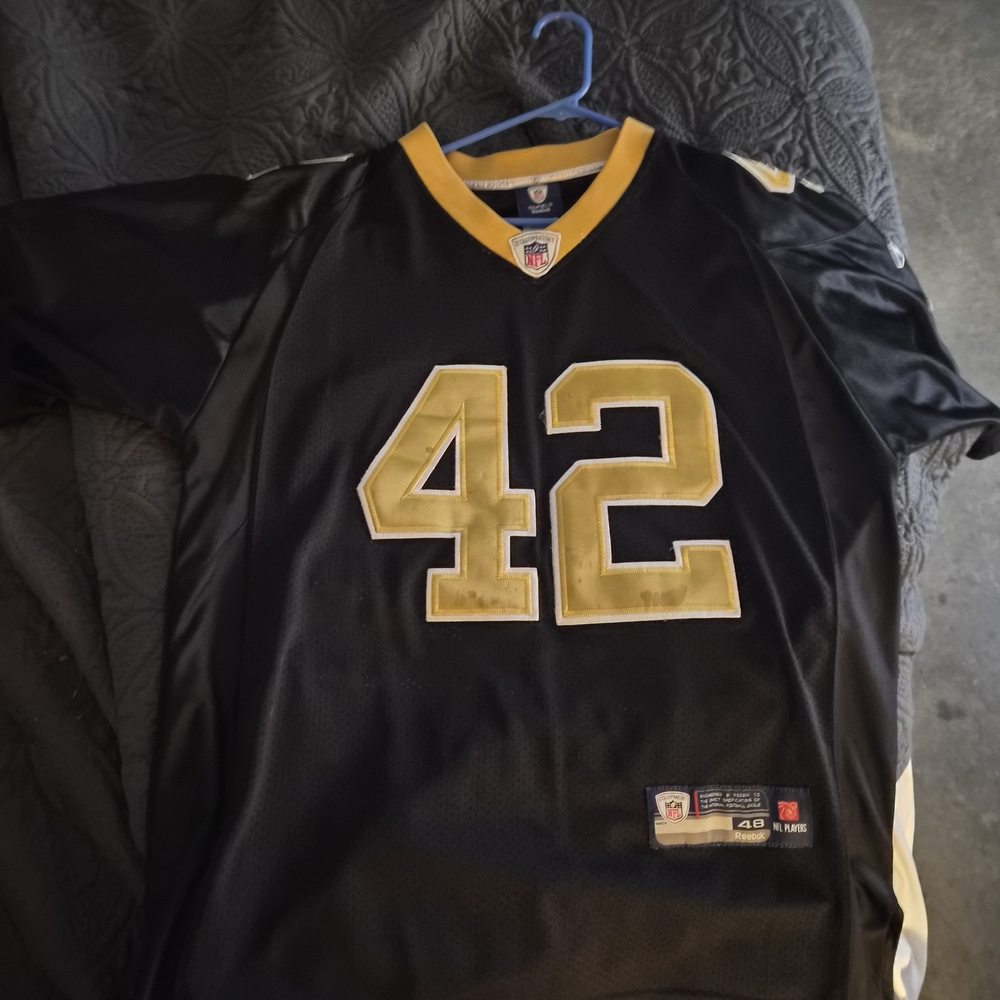 VTG New Orleans Saints Jersey Mens 48 Darren Sharper Black Reebok Super Bowl NFL